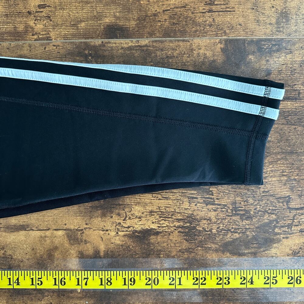 Adidas Womens Climalite Athletic Leggings Sz Large 3 Stripes Fitness Sports EUC - Picture 5 of 7